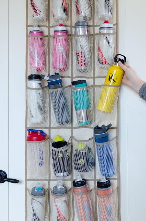 Separate Bottles in a Shoe Organizer