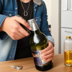 How to open a bottle without a bottle opener